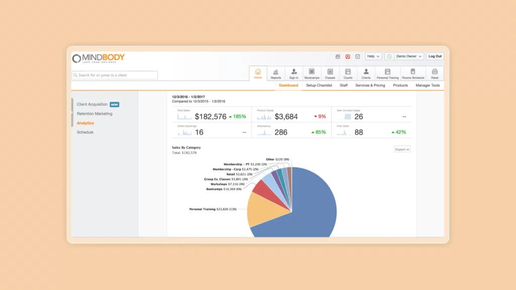mindbody Gym Member Management Software